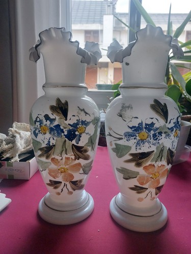 Antica coppia vasi opaline - antica,