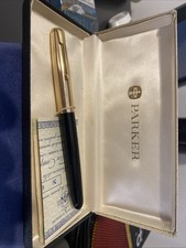 Penna Stilografica Parker 51- Cappuccio L In Oro 12 Carati- Made In England