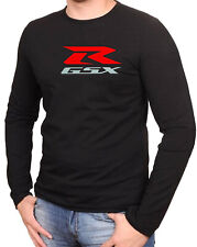 T-shirt nera SUZUKI GSXR logo scooter biker DIVERTENTE magliette maniche lunghe -811 -LA