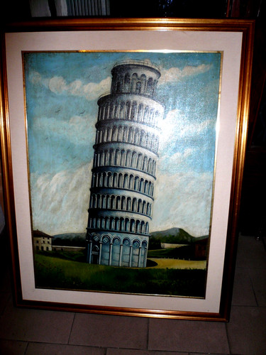 Pisa dipinto olio tela - su,