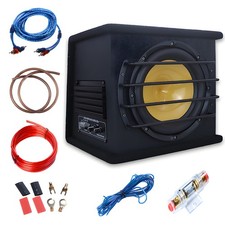 Subwoofer attivo 10 pollici 4000 Watt bassi + amplificatore + set cavi auto sub attivo DE