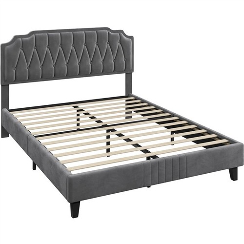 Letto con testiera imbottita - letto,