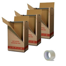 IMBALLAGGI 2000 - Kit 3 Scatole Cartone Porta Abiti Capi Appesi cm. 50x60 H 110