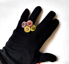 Airoldi maxi ring style, new silver rohodium, stones, length cm.3,6