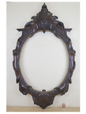 CORNICE ANTICA OVALE LEGNO INTAGLIATO XIX SECOLO GRANDI DIMENSIONI IMPORTANTE