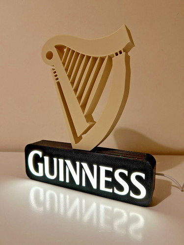 Guinness harp illuminated wall - guinness,