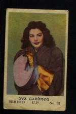 Ava Gardner carta da collezione stella del cinema olandese vintage D92