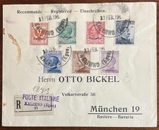 ISOLE ITALIANE DELL' EGEO-BUSTA RACC. DA KALIMNO (EGEO) PER MONACO 13/2/1913