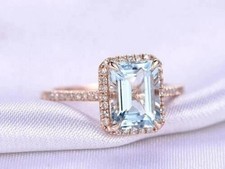 Anello solitario acquamarina