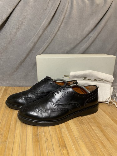 Santoni stringate nere pelle - stringate,