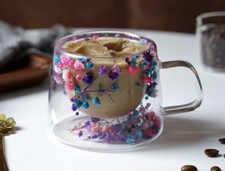 Tazza Con Fiori Secchi A Doppio Strato