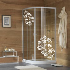 6 adesivi wall stickers fiori vetri box doccia decorazione bagno