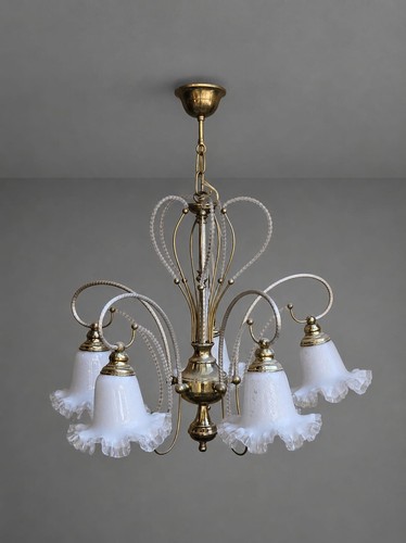 Lampadario metallo vetro - metallo, e