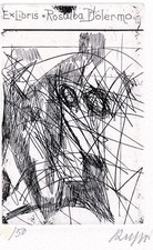 PIERO  RUGGERI, Ex Libris Rosalba Dolermo 2008  Acquaforte  Puntasecca