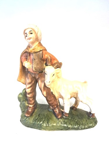 Statua pastore con - statua, capra