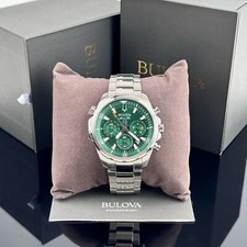 Orologio Cronografo Uomo Bulova Marine Star Quadrante Verde Acciaio Inox 43MM 96B396