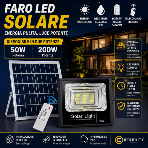 Faro led solare esterno - faro,