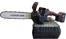 Motosega a Batteria per Potatura, Sega Elettrica 12 Pollici 2 Batterie Nera/blu