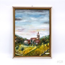 Dipinto A Olio "Chiesa" Italia