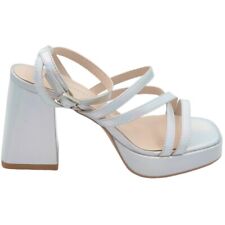 Sandali donna laminato argento