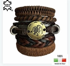 5 bracciali uomo pelle in