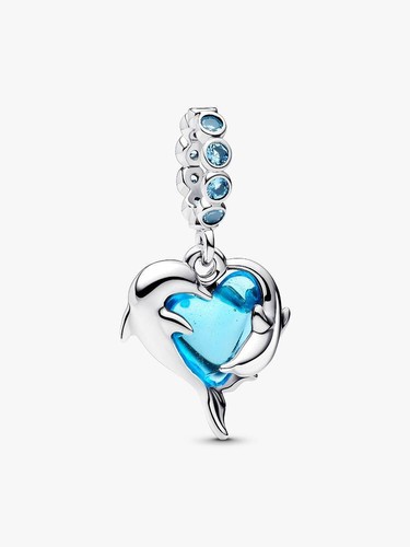 Charm pandora delfini cuore - charm, e