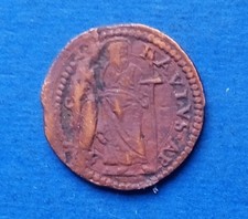 RARA GUBBIO QUATTRINO DI SAN PAOLO  1645-1653