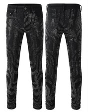 Jeans uomo denim nero gamba