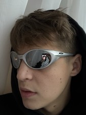 Occhiali da sole Oakley x Eye Jacket X Redux Prizm marrone rosso Prizm y2k hype argento goccia