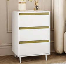 Comodino bianco con striscia