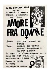 Amore fra donne – volantino femminista / FUORI! Lesbiche, Roma anni ’70