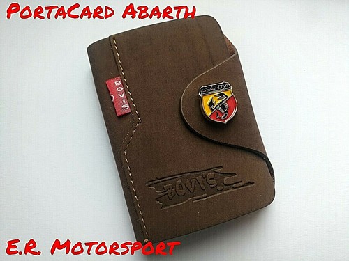 Portacard pelle brown con - in,