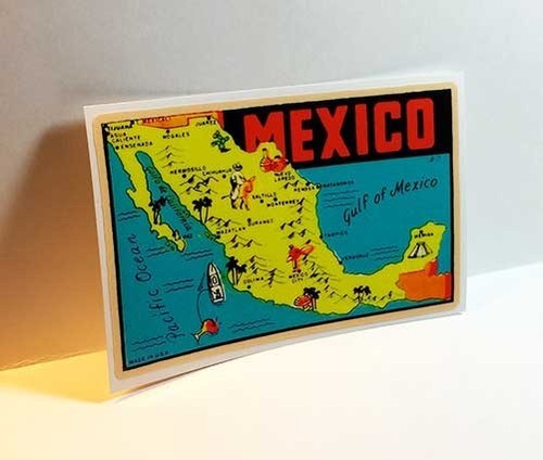 Mappa del messico adesivo - del, da
