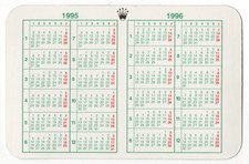 ROLEX 1995 1996 Calendar