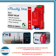 Shelly Pro 1PM – Interruttore intelligente Wi‑Fi / LAN 1 canale 16 A guida DIN