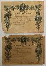 REGIO ESERCITO GARE DI TIRO CON PISTOLA E FUCILE 2 DIPLOMI PREMIO 1925.1926