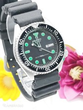 Seiko Diver 6458 6000 Orologio Vintage Quadrante Nero Verde 150m Lumibrite