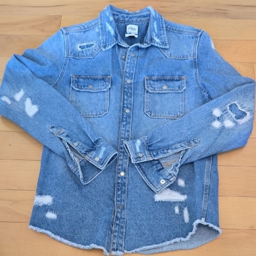 Giacca camicia zara blu - zara,