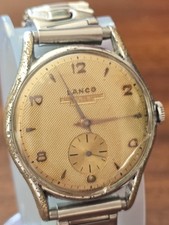 Big Lanco Mod 11 De Luxe Carica Manuale Original Dial Vintage Watch 1960s 37mm