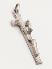 Ciondolo Charm Antico Vintage Argento 925 Aereo X Collana Scultura 