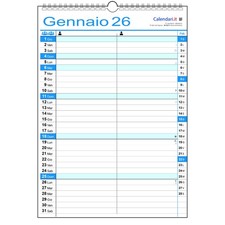 Calendario 2025 famiglia o lavoro - 2 persone colonne - spirale 12 mesi muro