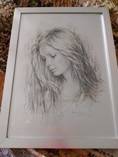 Quadro A Firma Giuseppe Tarantino Milano 1974 A Carboncino. 50x70