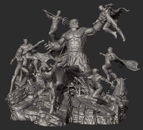 Fichier stl diorama jla vs - -,