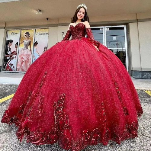 Abito quinceanera rosso - abito,