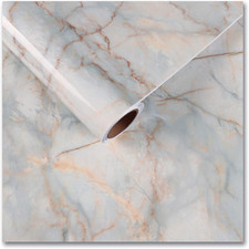 Cyan Gold Marble Contact Paper