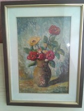 dipinti ad olio Anni 50 Vaso
