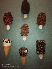 SERIE COMPLETA 7 MAGNETE CALAMITA FRIGORIFERO CONO GELATO DOLCI SOUVENIR REAL 3D