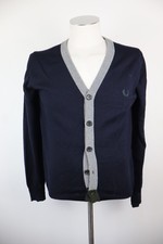 FRED PERRY MAGLIONE VINTAGE UOMO TG L MAN SWEATER CASUAL LOGO CARDIGAN LANA
