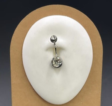 Piercing Banana in Acciaio Chirurgico mm. 1,6 x 10 Pallina mm. 5 con Zircone