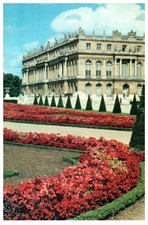 Cartolina d'epoca Versailles giardini e palazzo aiuole Francia 1966 spedita